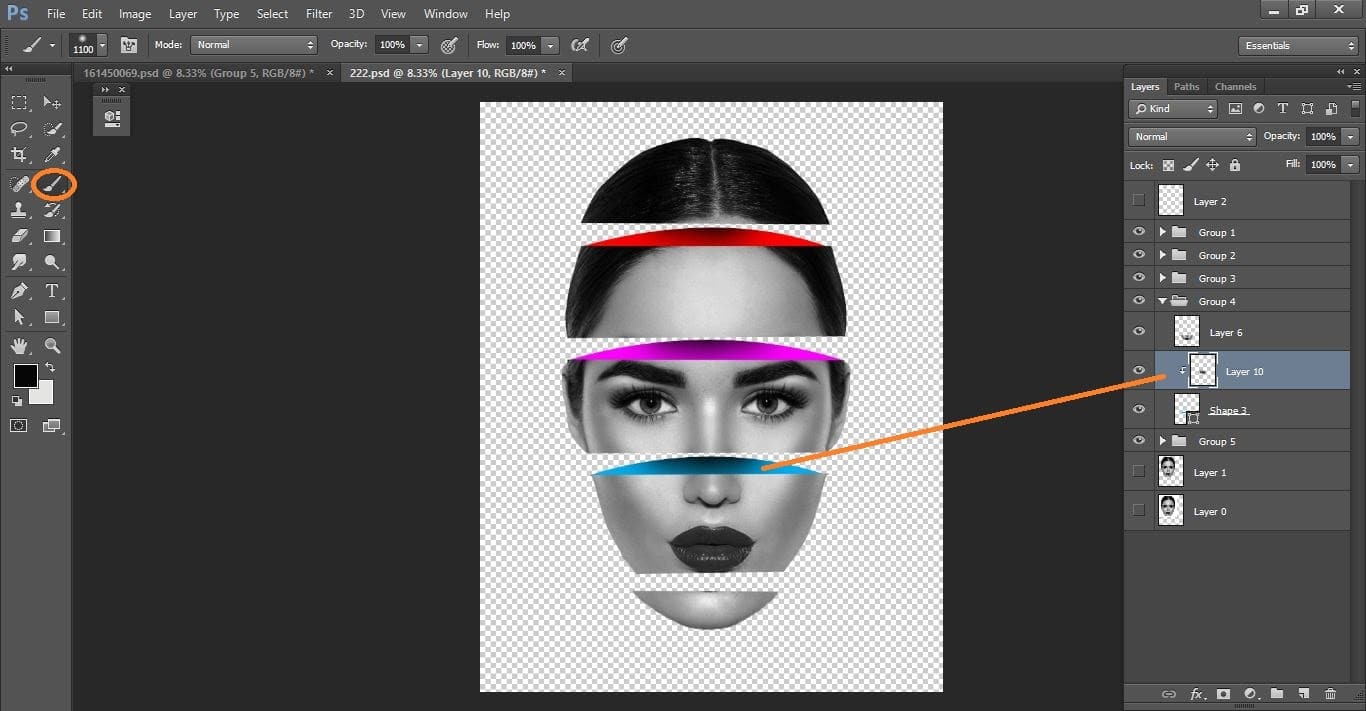 How to create sliced head - Photo Manipulation in Photoshop