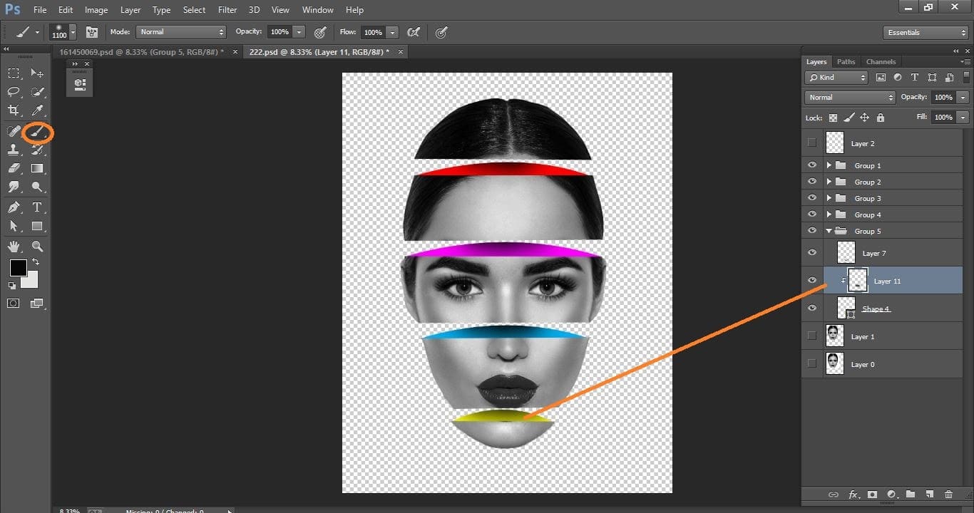 How to create sliced head - Photo Manipulation in Photoshop