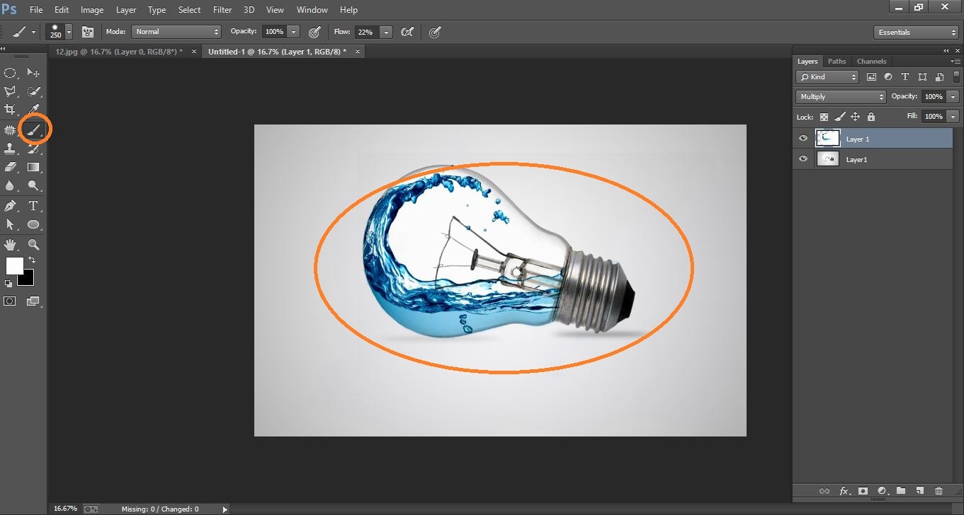 How to create Water Photo manipulation Bulbin Photoshop 