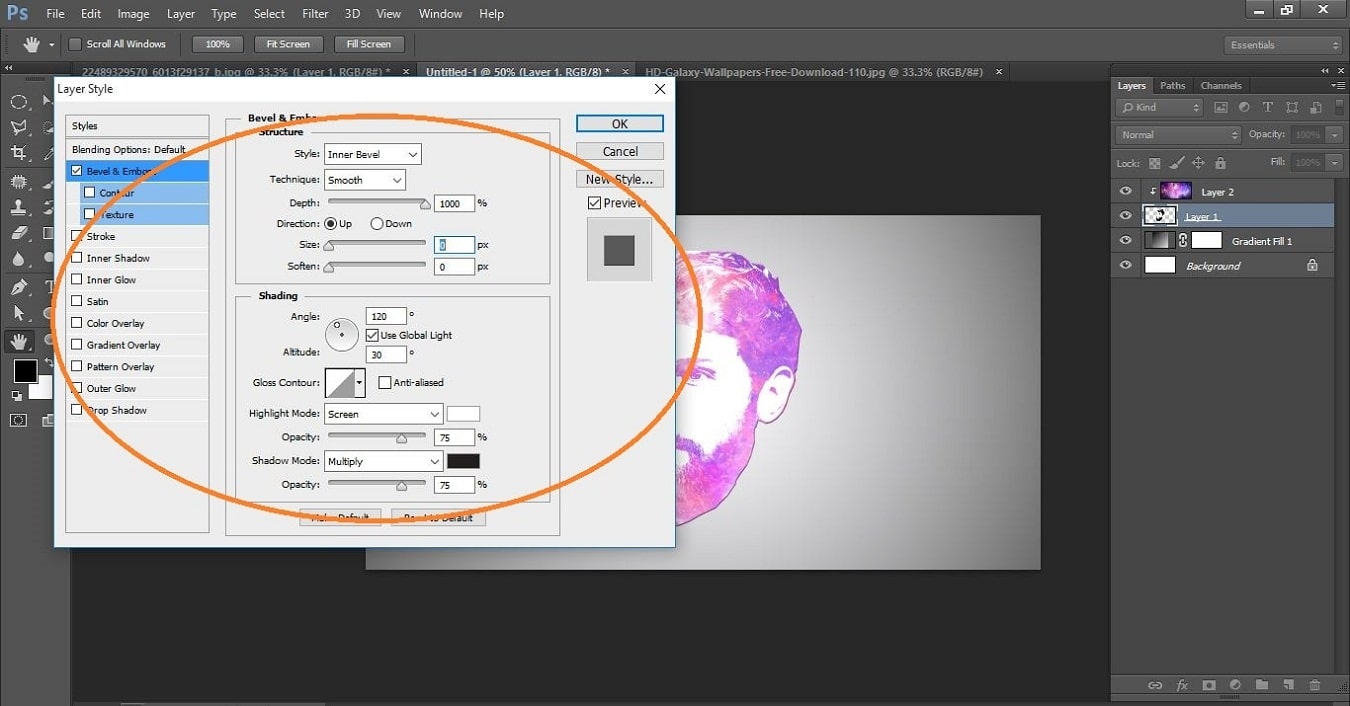 How to create Galaxy Logo Design from Face in Photoshop 