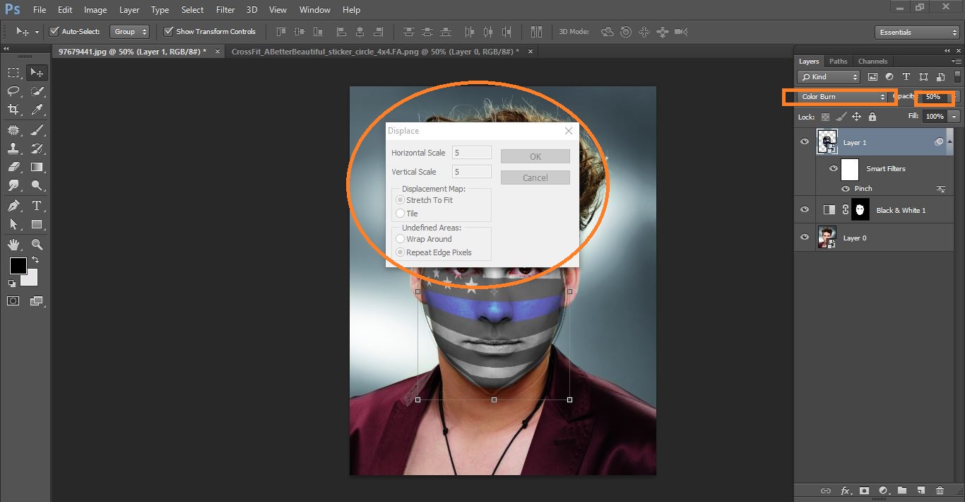 How to create Paint Graphics onto a Face in Photoshop
