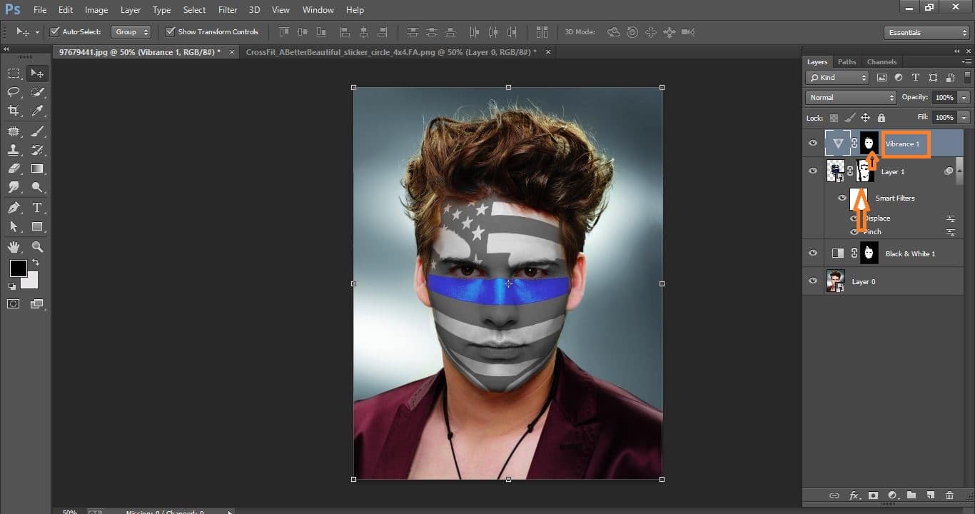 How to create Paint Graphics onto a Face in Photoshop