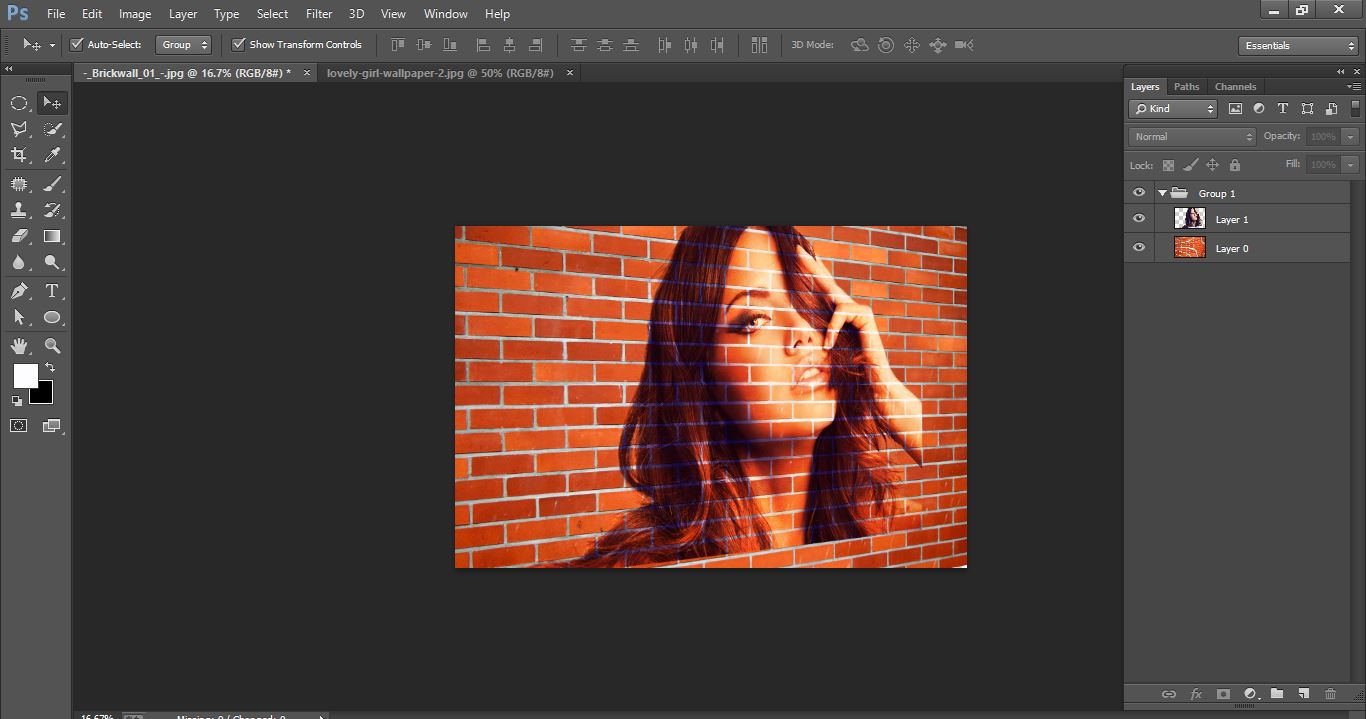 How to create Transform a Photo into a Brick Wall Portrait tin Photoshop 