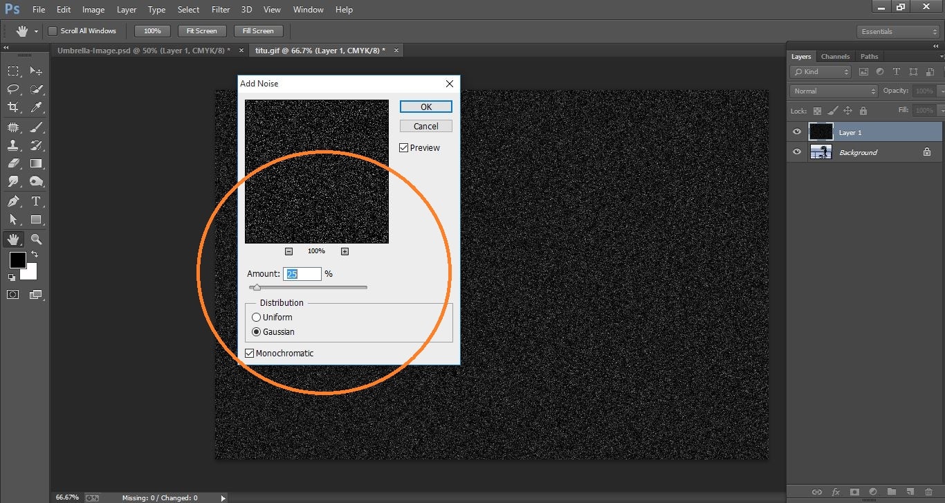 rain effect in Photoshop