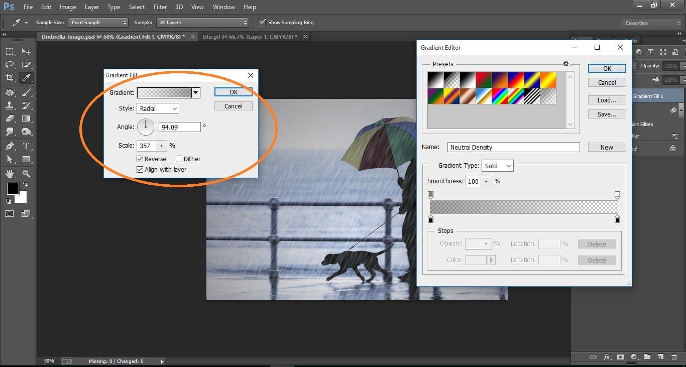 rain effect in Photoshop