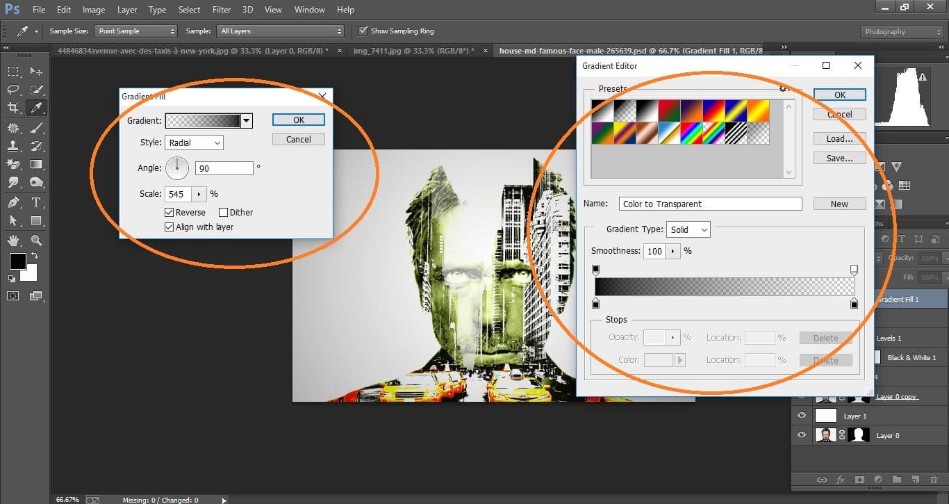 How to create double exposure portrait manipulation Man with New York City) –in Photoshop