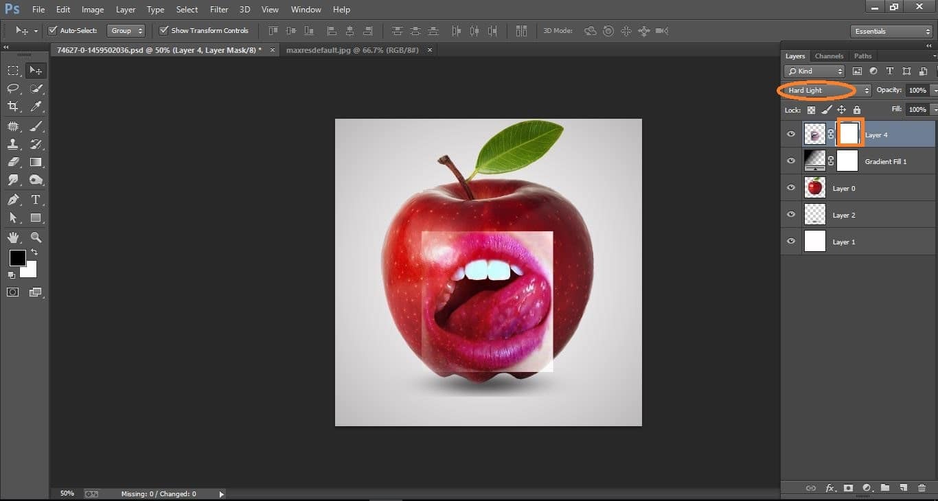 How to create very simple way effect apple – in Photoshop 