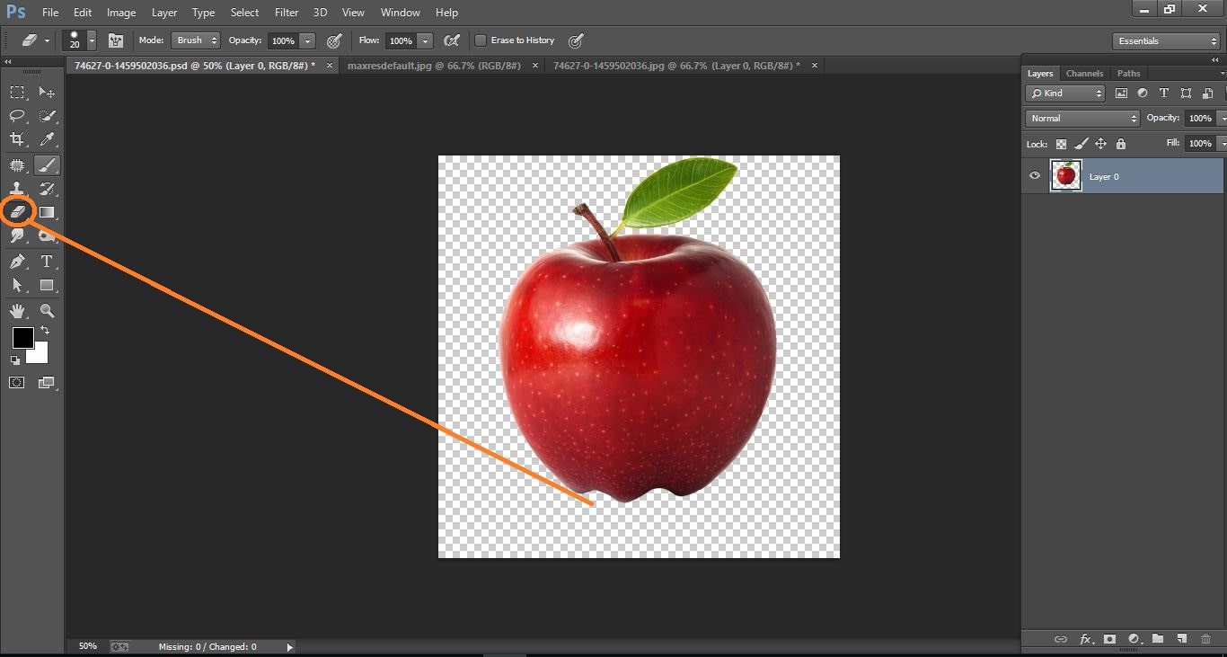 How to create very simple way effect apple – in Photoshop 