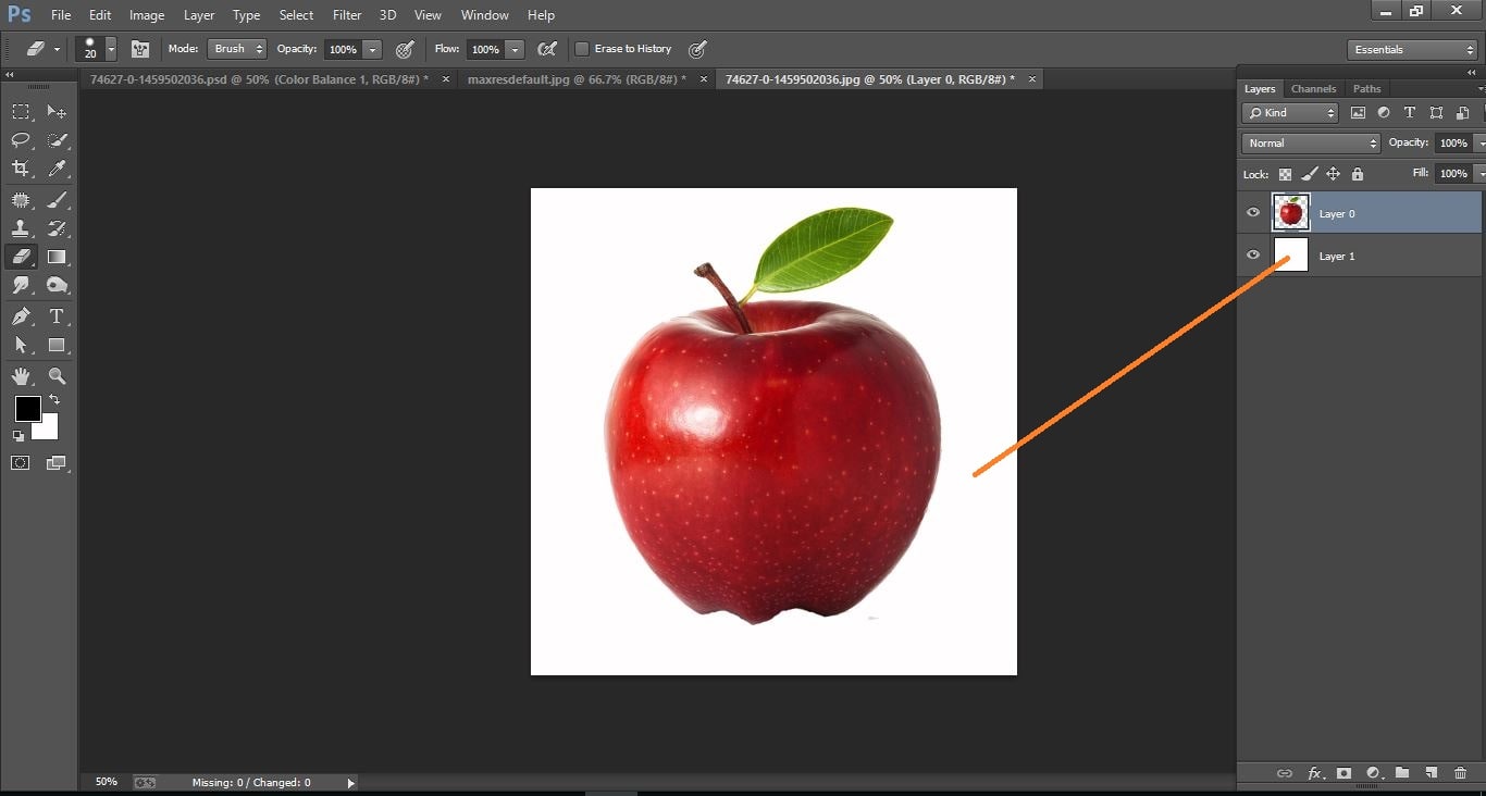 How to create very simple way effect apple – in Photoshop 