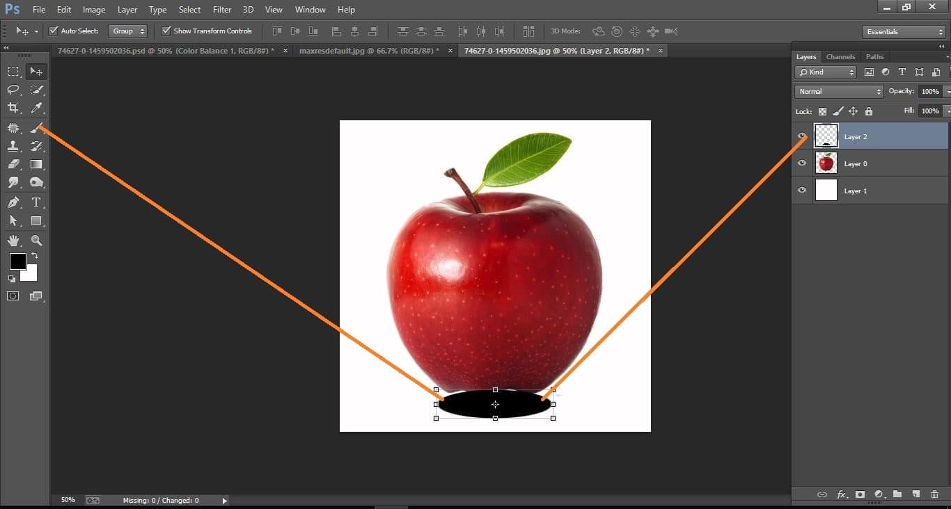 How to create very simple way effect apple – in Photoshop 