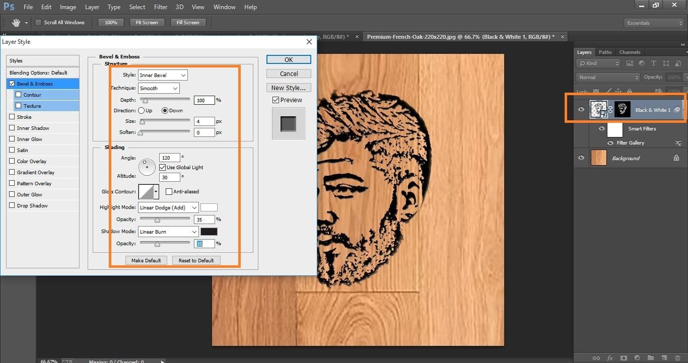 How to create Quickly Transform a Photo into a Woodcut- in Photoshop manipulation